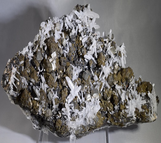Quartz Crystals on Pyrite