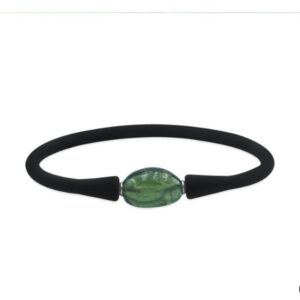 Moldavite Bead Silicone Bracelet