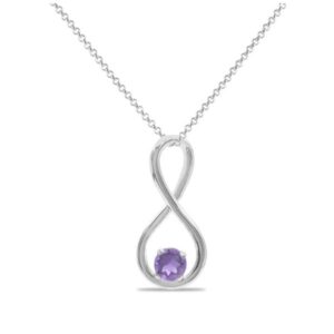 Faceted Gemstone Infinity Pendant in Fine Sterling Silver