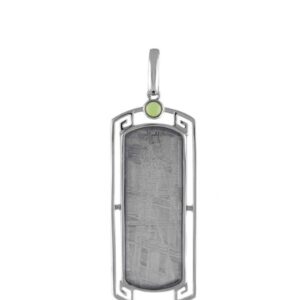 Muonionalusta Meteorite and Moldavite Sterling Silver Pendant
