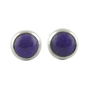 Gemstone Round 6mm Post Earrings in Sterling Silver
